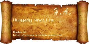 Hunyady Ancilla névjegykártya